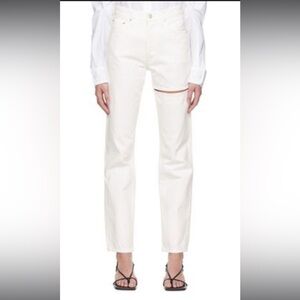 🌿 Agolde Straight Jeans with Slit in White, US 29